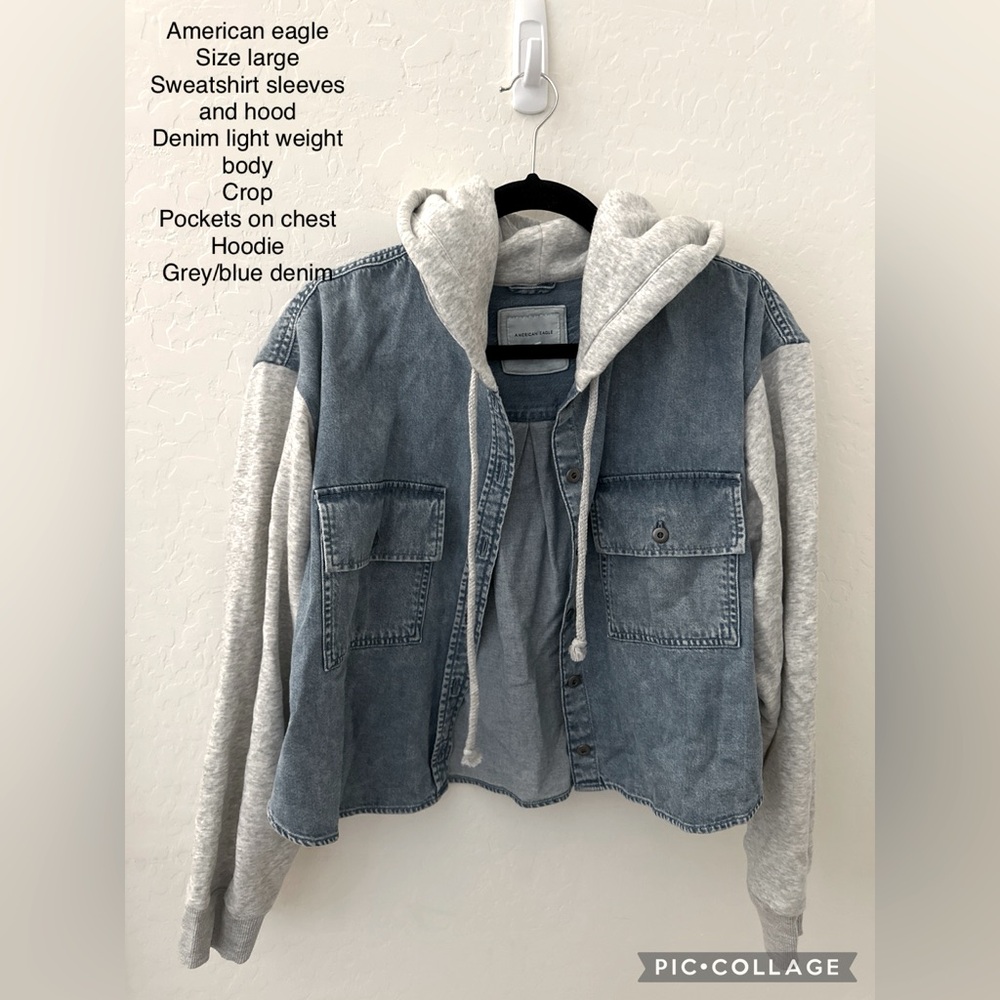 American eagle Jean hoodie size large